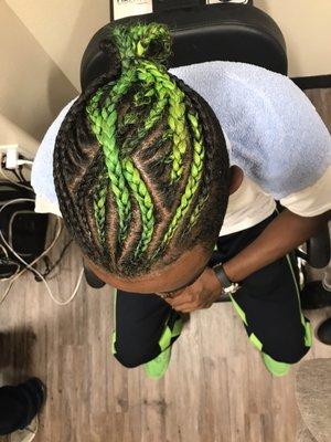 Braids Neon Blue and Green