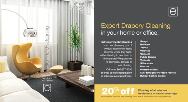 20% Off Drapery, Curtain and Blind Cleaning