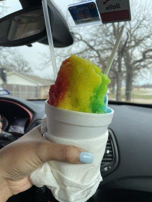 Rainbow with vanilla ice cream