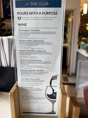 Drink menu