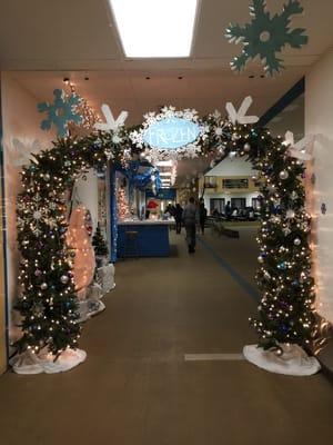 The entrance of the auditorium always decorated for every season.