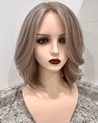 Beautiful grey human hair wig