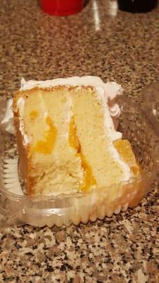 Peach tres leches is ok, too bad they use can peaches to make this cake..