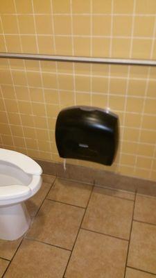 Toilet paper dispenser for midgets.