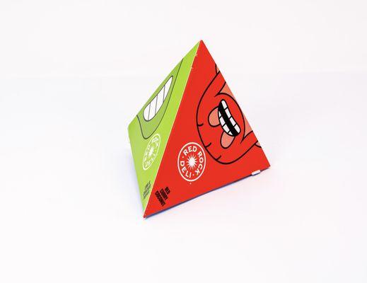 Triangular Chipboard Box w/ Insert in 18 Pt. SBS