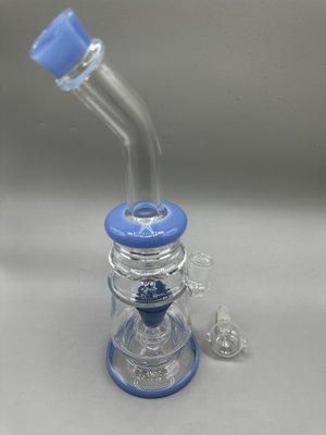 All glass blue water pipe