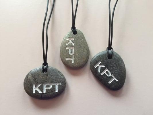 A little Kennebunkport rock jewelry on adjustable leather necklaces.