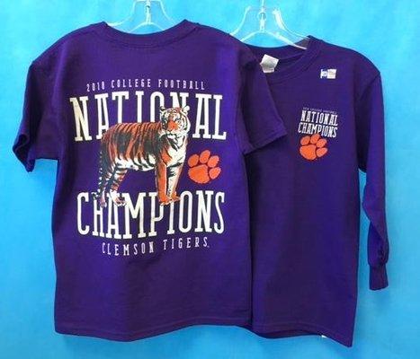 Clemson Tigers Champs tees for kids