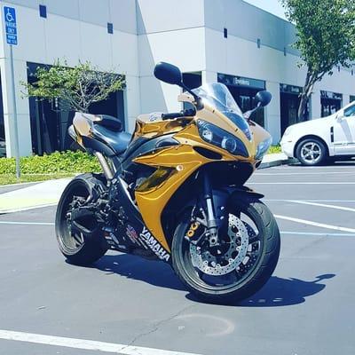 Gold Chrome Motorcycle wrap