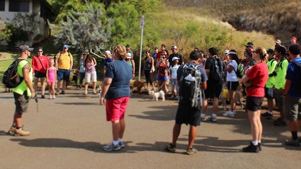 It's all about safety first and going over the Guide System before we start our 100 man Hike