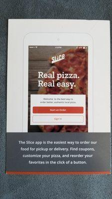 You can use the Slice app to order from them. - photo taken Aug 5, 2018.