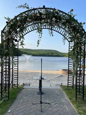 Arch overviewing the Lake for a wedding ceremony