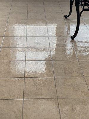 The customer is very happy with his tile cleaning