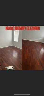 Before and after bedroom floor!