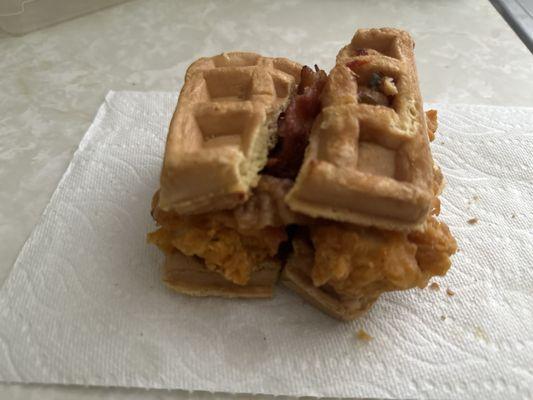 Chicken & Waffle Sandwich.