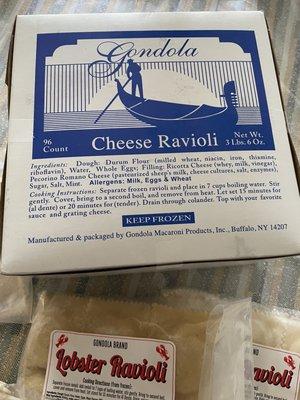 I buy the cheese ravioli by the box.