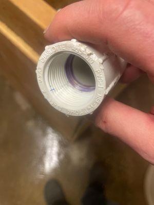 crack in fitting