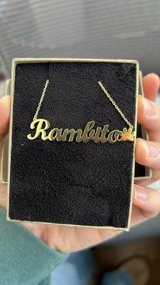 Dog Name Necklaces 14k gold Jewelry