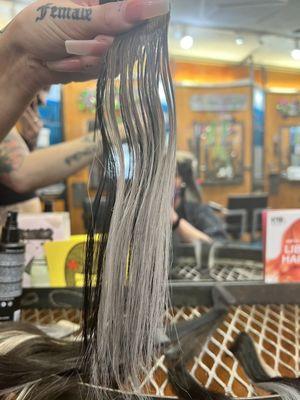 Gray/silver hair - color bleed