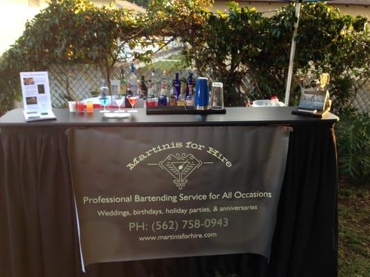 Professional bartending services with full set up.