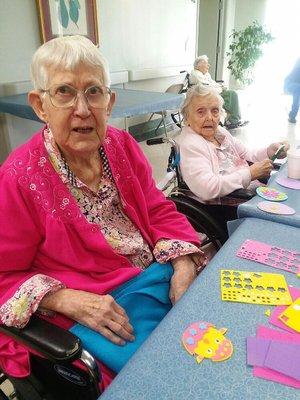 Residents made some pretty Easter pins for their arts and crafts project this week.