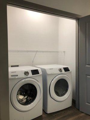 The Union washer and dryer with each apartment