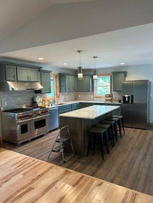 Remodeled kitchen after fire.