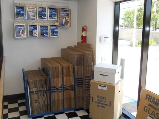 Madison Squares Self Storage Anaheim, we carry a full line of boxes and moving supplies