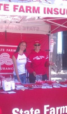 Lazena and her staff preparing for Berkeley's Annual Juneteenth Festival.