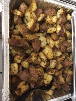 Red Bliss Potatoes seasoned well and cooked just right delicious