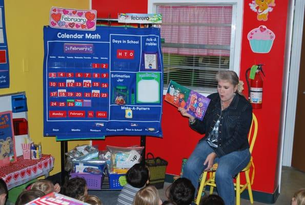 Mrs. Lori reading to the class.