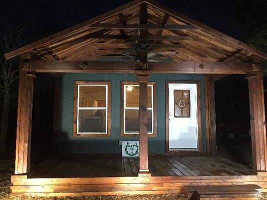 Cedar porch on cabin