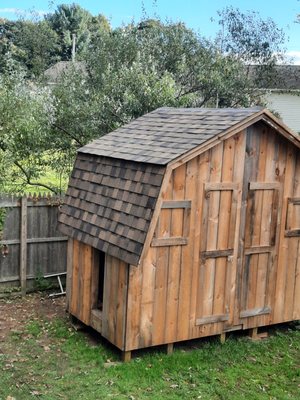 This one is a custom design chicken coop.