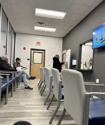 Smaller but newer & cleaner waiting room.