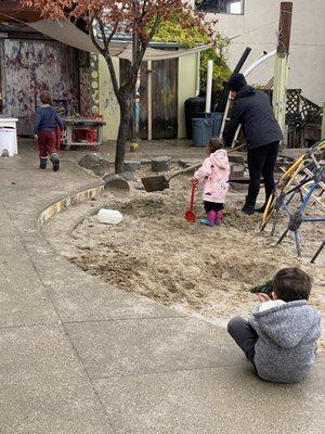 My daughter digging