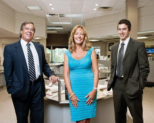 From Left to Right: Jeff, Kathy and Joe Corey. The Corey Family own and operate Day's Jewelers.