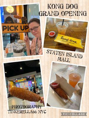 Collage of Grand opening for Kong dog at Staten Island mall.