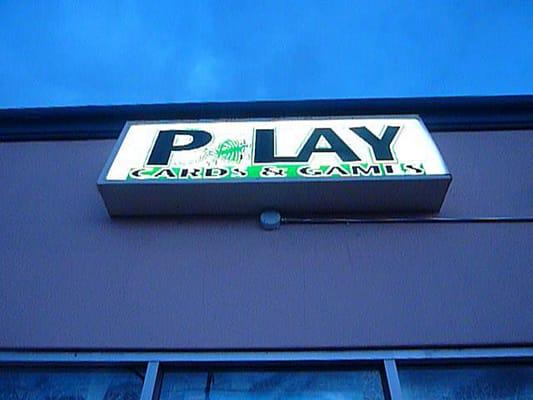 P-Lay Cards and Games Front Sign