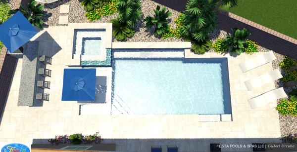 Modern pool/spa design