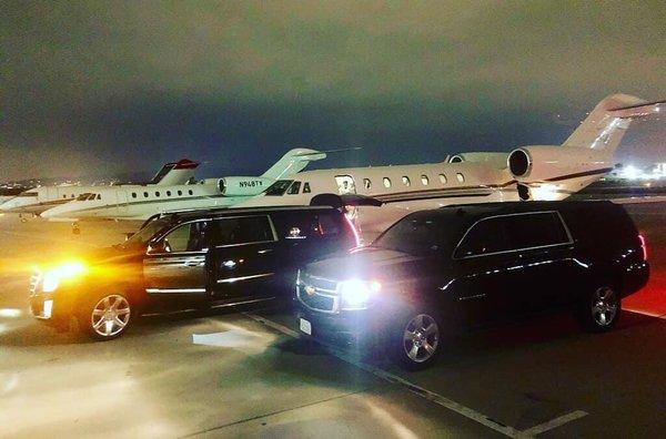 Citation X private jet coordinated with chauffeured transportation.