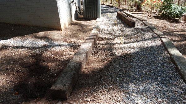 Rail Road Tye and Gravel Path Way during process