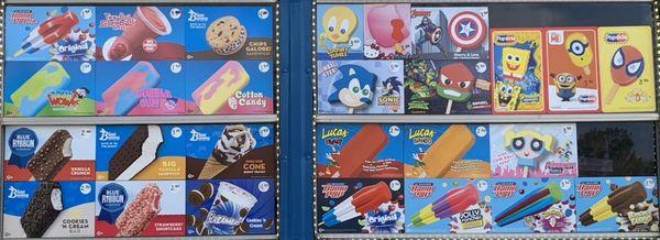 Ice cream selection $1.50-5.00 each