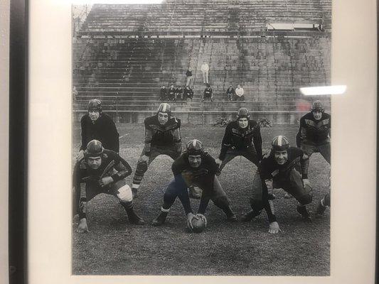 Pictures of early University of Iowa days line the walls.