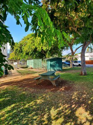 There is a storage shack by the baseball diamond, at the Kahala Community Park.