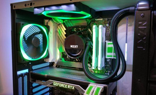 AMD 2700x Streaming build with RGB and matching cables