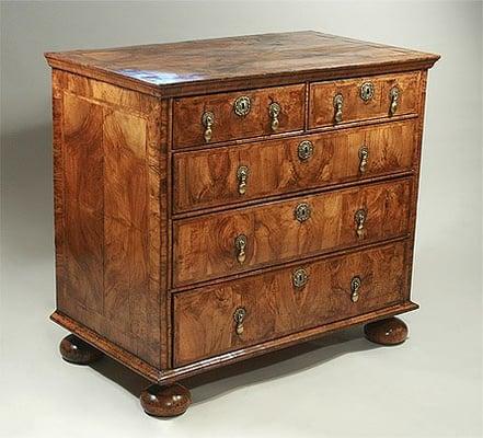 William & Mary Walnut Veneered Chest