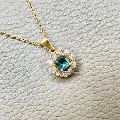 Alexandrite & Diamond Halo Necklace