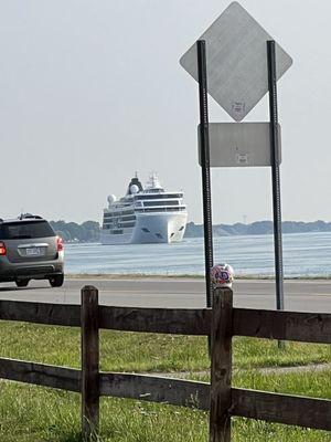 The Viking cruise ship coming down from a Great Lakes tour.