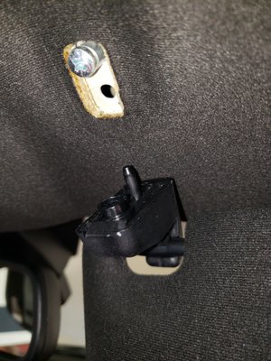 Broken visor detached from socket