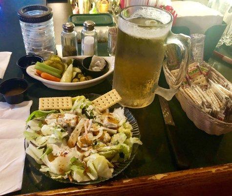 Salad and celery plate!! Oh and a beverage